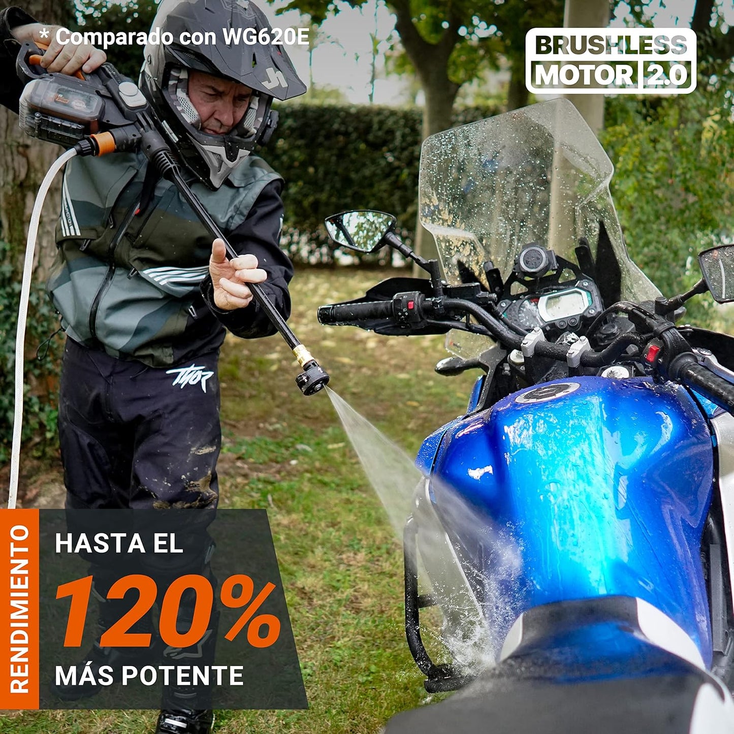 HIDROLIMPIADORA WORX NITRO HYDROSHOT 24V - MOTOR BRUSHLESS 56 BAR CON BATERÍA 4.0Ah Y CARGADOR