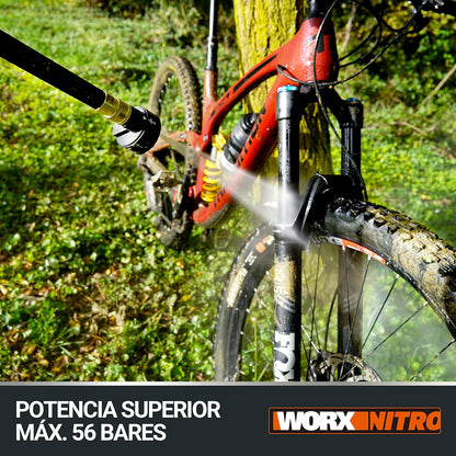 HIDROLIMPIADORA WORX NITRO HYDROSHOT 24V - MOTOR BRUSHLESS 56 BAR CON BATERÍA 4.0Ah Y CARGADOR