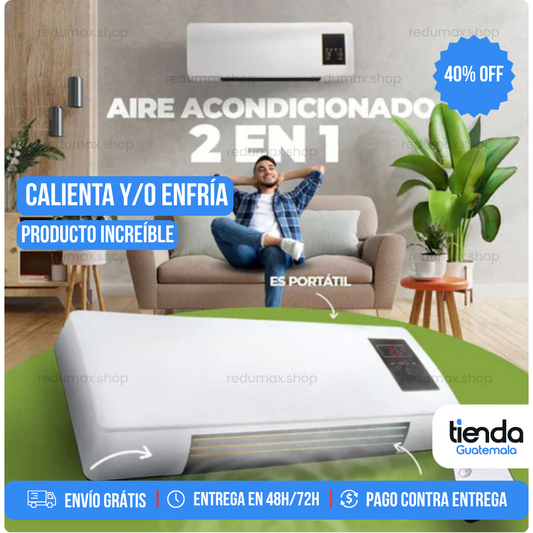 Mini Aire Acondicionado Portátil 2 en 1 Calor y Frio - Bajo consumo y Máxima Potencia