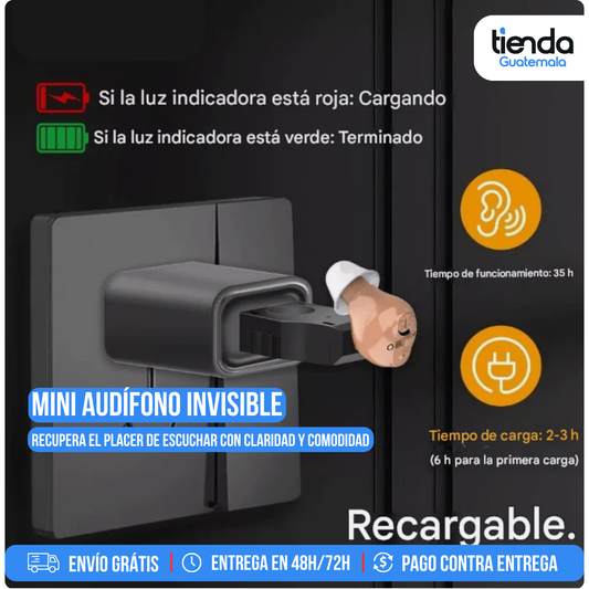 ¡RECUPERA LA CLARIDAD DEL SONIDO CON ESTE AUDÍFONO INVISIBLE Y RECARGABLE!