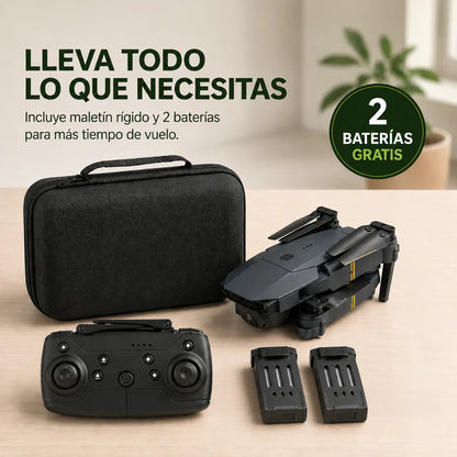 SKYCAM PRO™ | Dron profesional con doble cámara 4K, despegue automático y transmisión Wifi en directo al móvil. Captura fotos y vídeos de calidad. (Solo Hoy Incluye maletín rígido + 2 baterías GRATIS para volar todo el día)