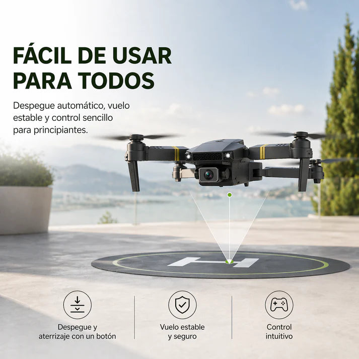 SKYCAM PRO™ | Dron profesional con doble cámara 4K, despegue automático y transmisión Wifi en directo al móvil. Captura fotos y vídeos de calidad. (Solo Hoy Incluye maletín rígido + 2 baterías GRATIS para volar todo el día)