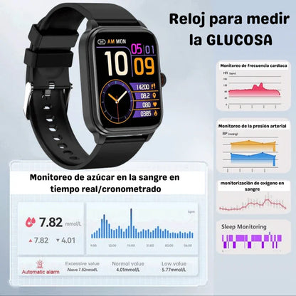 GlucoWatch™ Reloj Inteligente para Medir Azúcar en la Sangre + 7 Manillas Regalo 🎁