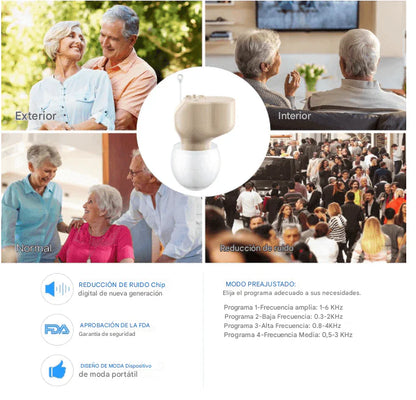 ¡RECUPERA LA CLARIDAD DEL SONIDO CON ESTE AUDÍFONO INVISIBLE Y RECARGABLE!
