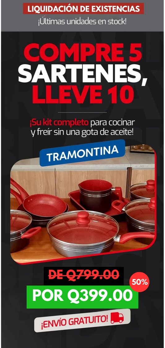 SET DE OLLAS PREMIUM: COMPRA 5 Y RECIBE GRATIS 10 ARTÍCULOS - SOLO HOY HASTA 23:59!!